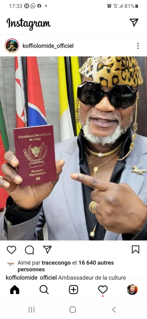 Rumba Congolaise : Après les frères Djuna, Koffi Olomide obtient un passeport diplomatique